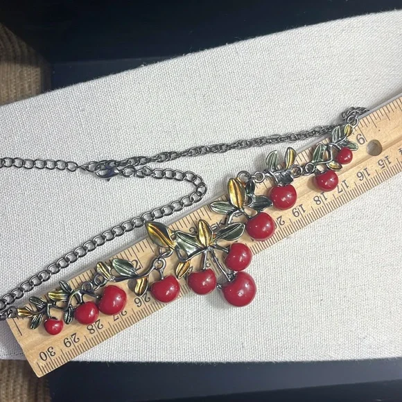 Red Cherry Necklace and Earring Set - Picture 11 of 11